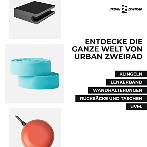 URBAN ZWEIRAD Cinta para Manillar de Bicicleta Resistente al desgarre, Incl. Tapas Laterales y Bandas Adhesivas - Extremadamente Antideslizante y fácil de Colocar - 200 cm x 3 cm (Negro, elástico)