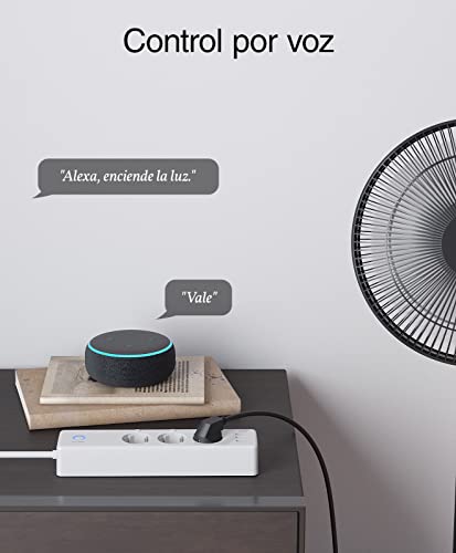 usmart Regleta Inteligente WiFi con 3 Enchufes y 3 USB, Compatible con Alexa y Google Home, Regleta WiFi Programable con Función de Temporizador, Monitoreo de Consumo, P1-1, 1.5M, Blanco