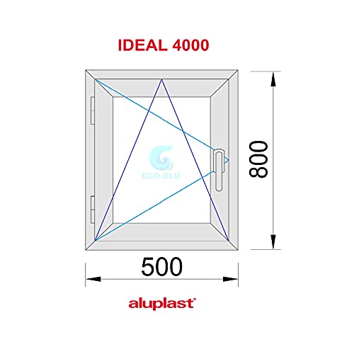 (V31M) Ventana Pvc 500x800 Oscilobatiente Izquierda