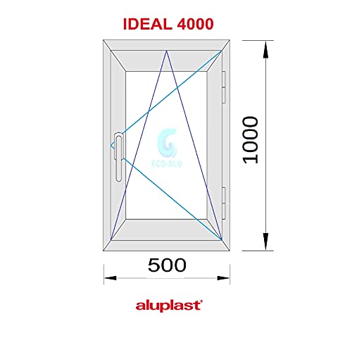 (V32M) Ventana Pvc 500x1000 Oscilobatiente Derecha 1h