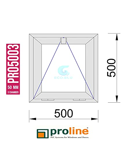 (V71M) VENTANA PVC BLANCA 500x500 ABATIBLE (GOLPETE) VIDRIO MATE CLIMALIT CARGLASS