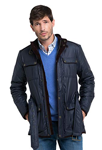 valecuatro Chaqueta Clasica de Invierno para Hombre, Abrigo Tipo Husky Encerado