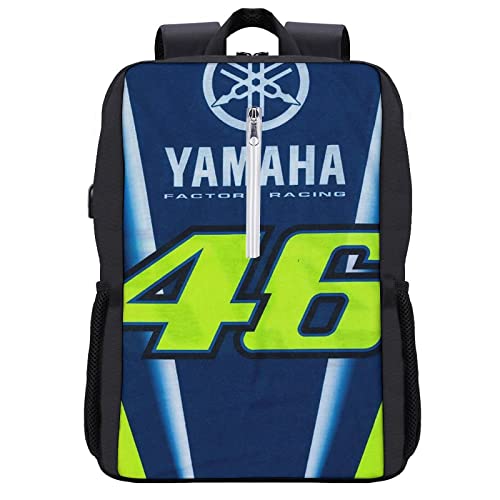 Valentino Rossi - Mochila de viaje para computadora universitaria con puerto de carga USB