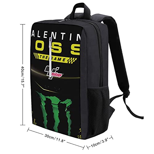 Valentino Rossi - Mochila escolar para hombres y mujeres, mochila ligera con compartimento para ordenador portátil