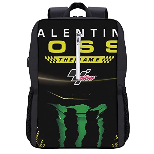 Valentino Rossi - Mochila escolar para hombres y mujeres, mochila ligera con compartimento para ordenador portátil