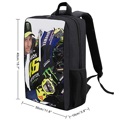 Valentino Rossi - Mochila para ordenador portátil para mujer, 15,7 pulgadas, para viajes, trabajo, impermeable,