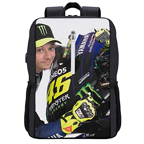 Valentino Rossi - Mochila para ordenador portátil para mujer, 15,7 pulgadas, para viajes, trabajo, impermeable,