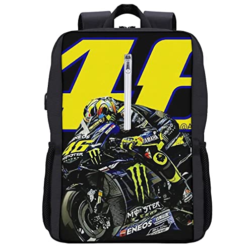 Valentino Rossi - Mochila para ordenador portátil para mujer, 15,7 pulgadas, para viajes, trabajo, impermeable,