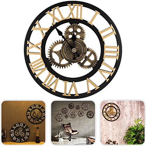 【Venta del día de la Madre】 AMONIDA Reloj de Pared Delicado y práctico, Reloj Vintage, Retro para Sala de Estudio en casa, Oficina, Sala de Estar