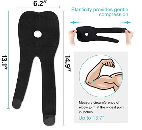 Vintree Codera Deportivas Codera Tendinitis con Estabilizadores Dobles de Resortes Codo Golf Ajustable Codo Tenista Compresión de Codo para Esguince Artritis Codera Epicondilitis Alivio del Dolor