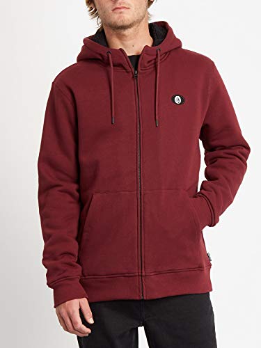 Volcom Sngl STN Lined Sudadera con Cremallera, Hombre, Port, XS