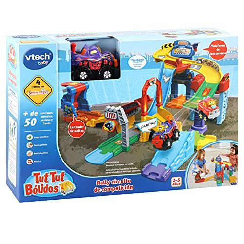 VTech Rally Circuito de competición, playset Interactivo para Coches TutTut Bólidos, Juguete niños +1 año-Versión ESP (3480-540522), Color