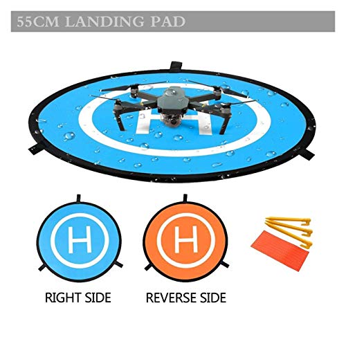 WenJiaShanGDSH Plegable 55 cm Landing Pad Universal Protable Fast-Fold Drone Landing Mat for dji Mavic 2 Pro/for Zoom/for Air 2 Spark Mavic Mini Plataforma de Aterrizaje de Drones (Color : Blue)