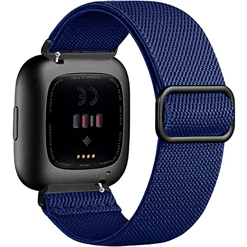 Wepro Correas Compatible con Fitbit Versa 2/Correa Fitbit Versa/Versa Lite, Correas Fitbit Versa para Mujeres y Hombres, Correas de ​Reemplazo de ​Moda de Nailon ​Ajustable Elástico, Azul