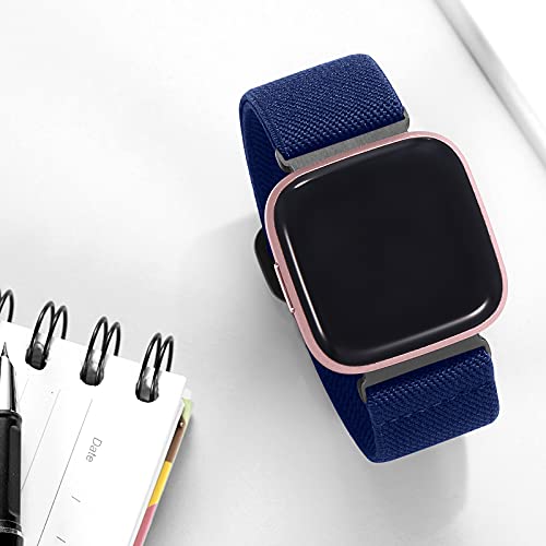 Wepro Correas Compatible con Fitbit Versa 2/Correa Fitbit Versa/Versa Lite, Correas Fitbit Versa para Mujeres y Hombres, Correas de ​Reemplazo de ​Moda de Nailon ​Ajustable Elástico, Azul