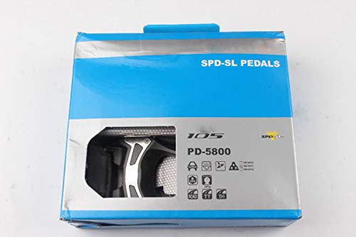 WOOAI 105 PD-5800 Pedal SPD SL Pedales flotantes de Pedal de Carbono con calas Bicicleta de Carretera Pedal de Bicicleta, Negro