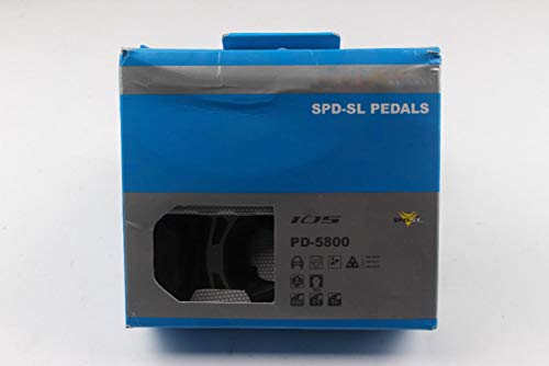 WOOAI 105 PD-5800 Pedal SPD SL Pedales flotantes de Pedal de Carbono con calas Bicicleta de Carretera Pedal de Bicicleta, Negro