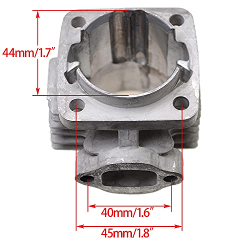 WOOSTAR 44mm Big Bore Cilindro con Pistón Kit y Juntas Reemplazo para 2 Tiempos 43cc 47cc 49cc Motor Mini ATV Quad Pocket Bike Gas Scooter