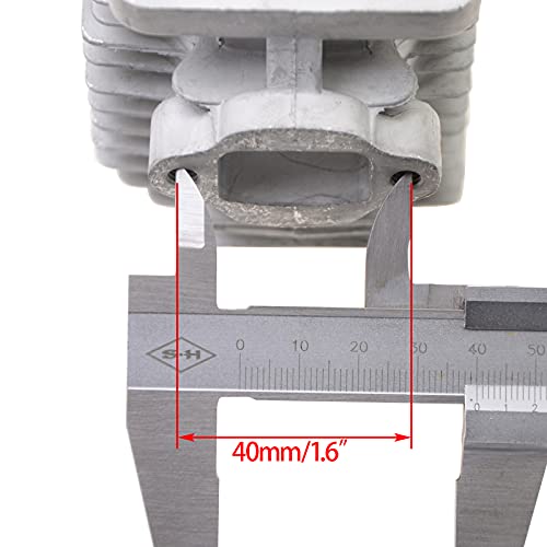 WOOSTAR 44mm Big Bore Cilindro con Pistón Kit y Juntas y Bujía Reemplazo para 2 Tiempos 43cc 47cc 49cc Mini China ATV Quad Pocket Bike Gas Scooter