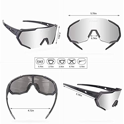 X-TIGER Gafas Ciclismo CE Certificación Polarizadas con 3 Lentes Intercambiables UV 400 Gafas,Corriendo,Moto MTB Bicicleta Montaña,Camping y Actividades al Aire Libre para Hombres y Mujeres TR-90