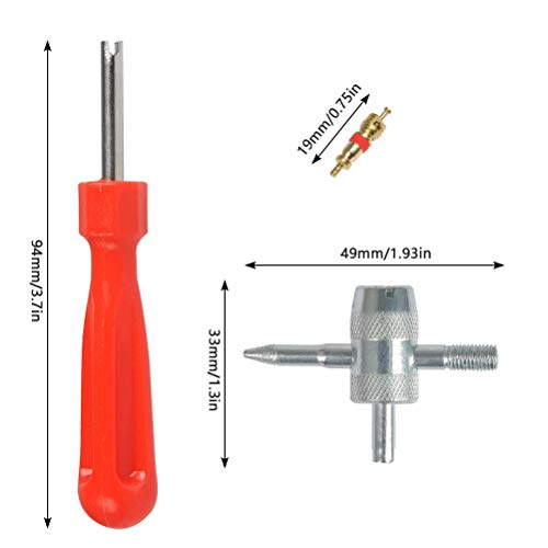 YANSHON 32pz Removedor de válvula - Eje de llave acero para válvulas, Válvula neumática de núcleo, Herramienta de reparación acero 4-1, Desenrosque las válvulas neumáticas(Solo para valvula americana)