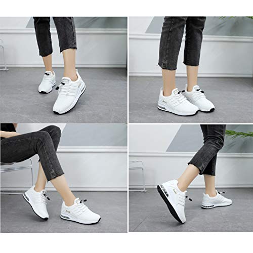 Zapatillas de Deporte Hombre Mujer Ligero Zapatos para Correr Respirable Running Bambas Calzado Deportivo Andar Crossfit Sneakers Gimnasio Casuales Fitness Outdoor Antideslizante White40