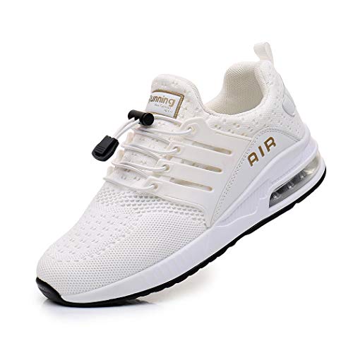 Zapatillas de Deporte Hombre Mujer Ligero Zapatos para Correr Respirable Running Bambas Calzado Deportivo Andar Crossfit Sneakers Gimnasio Casuales Fitness Outdoor Antideslizante White40