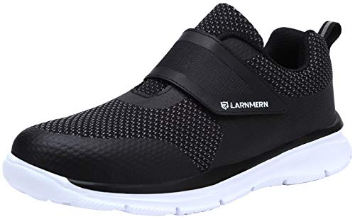 Zapatillas de Seguridad Hombre,LM180121 SBP Zapatos de Trabajo Mujer con Punta de Acero Ultra Liviano Reflectivo Transpirable 45 EU,Blanco Negro