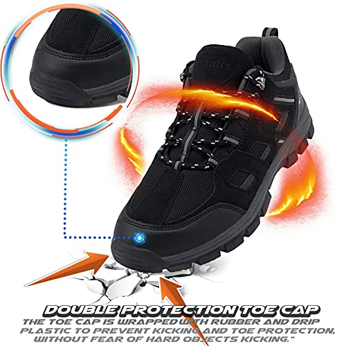 Zapatillas de Senderismo Hombre Bajas Zapatos Trekking Antideslizantes Botas Sportiva Montaña Exterior Transpirable Negro 42 EU