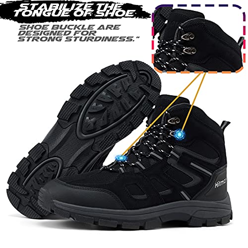 Zapatillas de Senderismo Hombre Bajas Zapatos Trekking Antideslizantes Botas Sportiva Montaña Exterior Transpirable Negro 43 EU