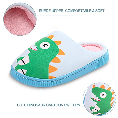 Zapatillas Invierno NiñOs NiñAs Zapatillas Interior Casa Caliente Zapatos Suave AlgodóN Antideslizantes Pantuflas, Lindo Zapatos Interior De AlgodóN Con Dinosaurio De Dibujos Animados