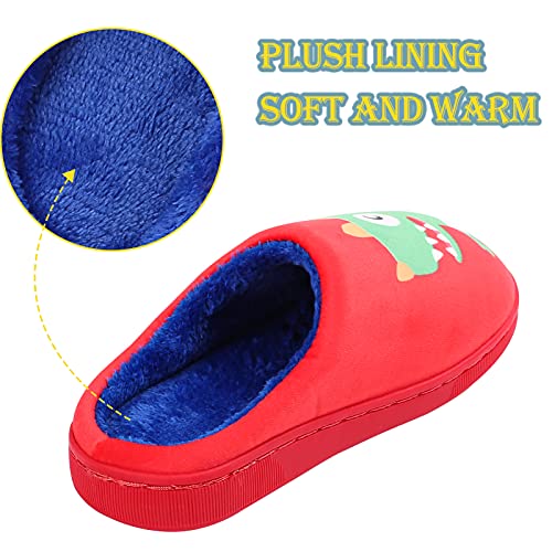 Zapatillas Invierno NiñOs NiñAs Zapatillas Interior Casa Caliente Zapatos Suave AlgodóN Antideslizantes Pantuflas, Lindo Zapatos Interior De AlgodóN Con Dinosaurio De Dibujos Animados