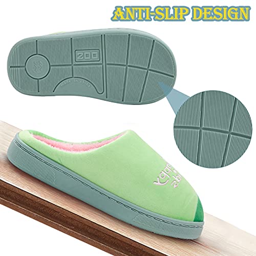 Zapatillas Invierno NiñOs NiñAs Zapatillas Interior Casa Caliente Zapatos Suave AlgodóN Antideslizantes Pantuflas, Lindo Zapatos Interior De AlgodóN Con Dinosaurio De Dibujos Animados