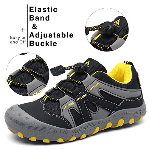 Zapatillas para Niños Zapatos Montaña Niño Calzado Trail para Chicos Respirable Zapatillas Trekking Infantil Negro 36 EU