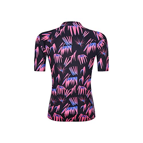 ZEROBIKE Manga Corta Ciclismo MTB Maillot para Mujer, Jersey Ropa Transpirable para Deportes al Aire Libre Ciclo Bicicleta (0006, XL)