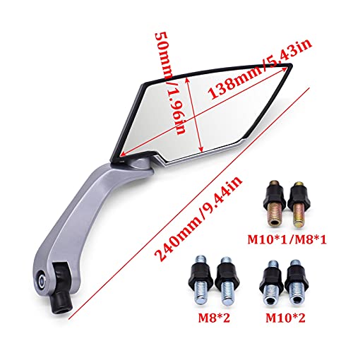 Zhbqcmou Moto Mirror Scooter E-Bike Atrás Lateral Vista trasera Espejo Black For Gas Gas EC2T FSE FSR EC250 Gasgas EC 250 EC300 TC125 TE125 hnzhb (Color : Black)